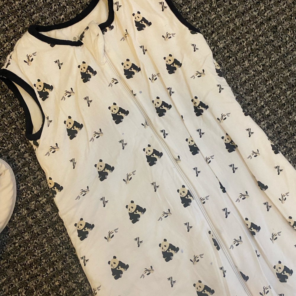 Kids Wearable Blanket Sleep Sacks, Bamboo and Cotton Quilted, Zen Panda Print - Picture 2 of 3